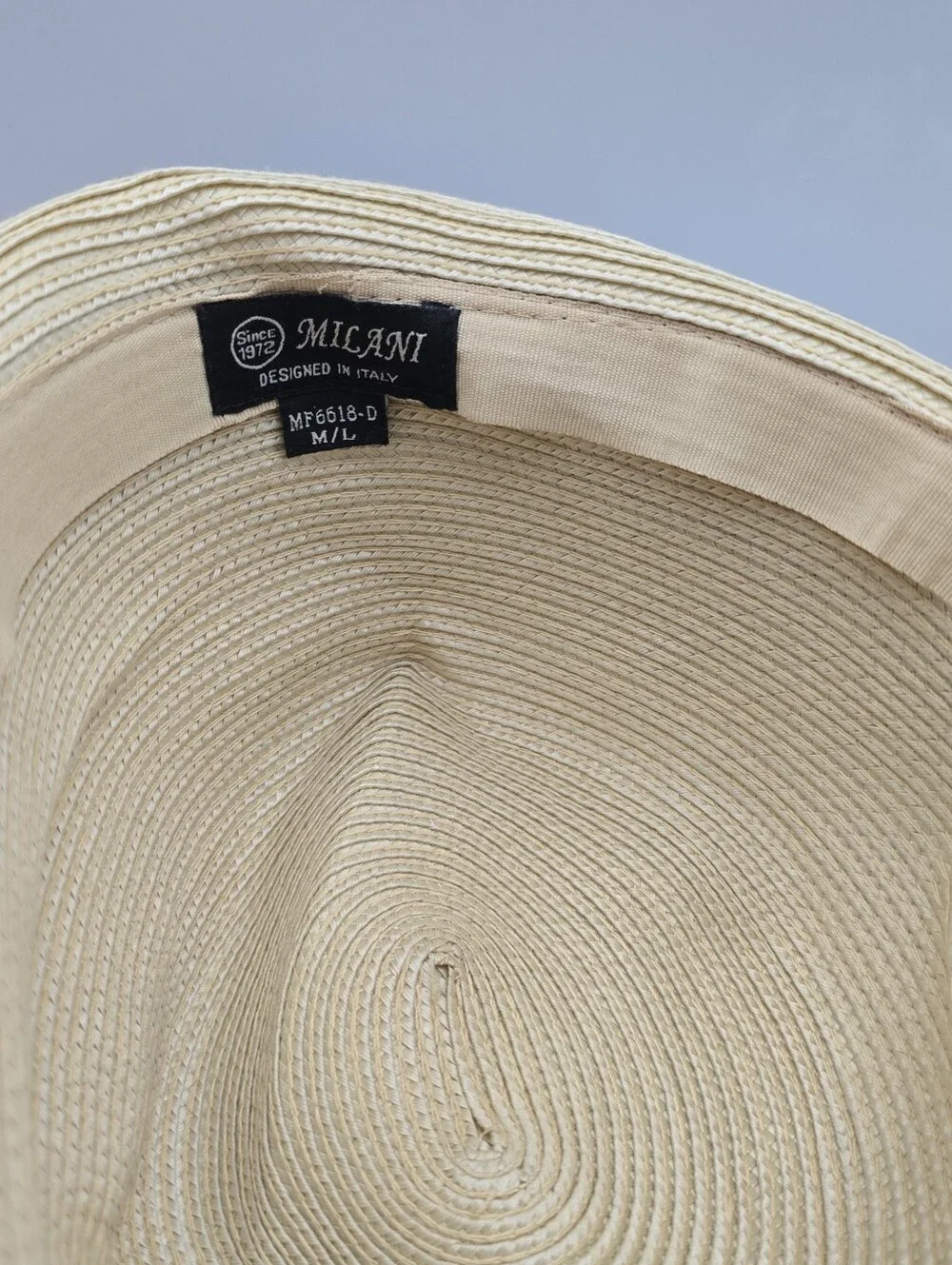 Milani Straw Tan Trilby Fedora Hat Size M-L